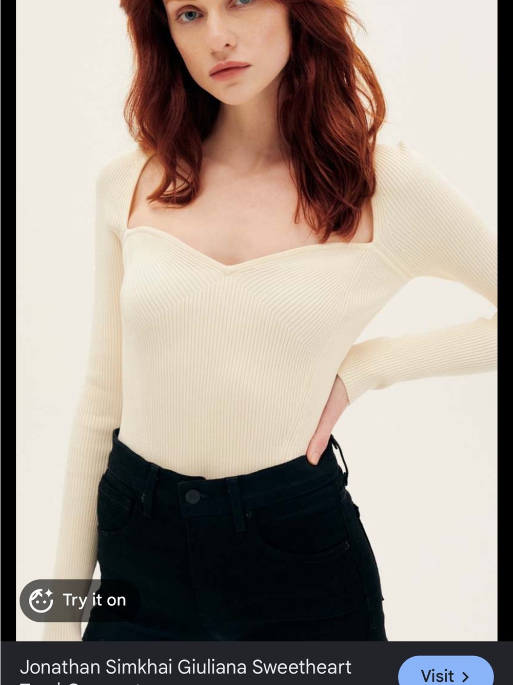 SIMKHAI Giuliana Sweetheart Top Ribbed M